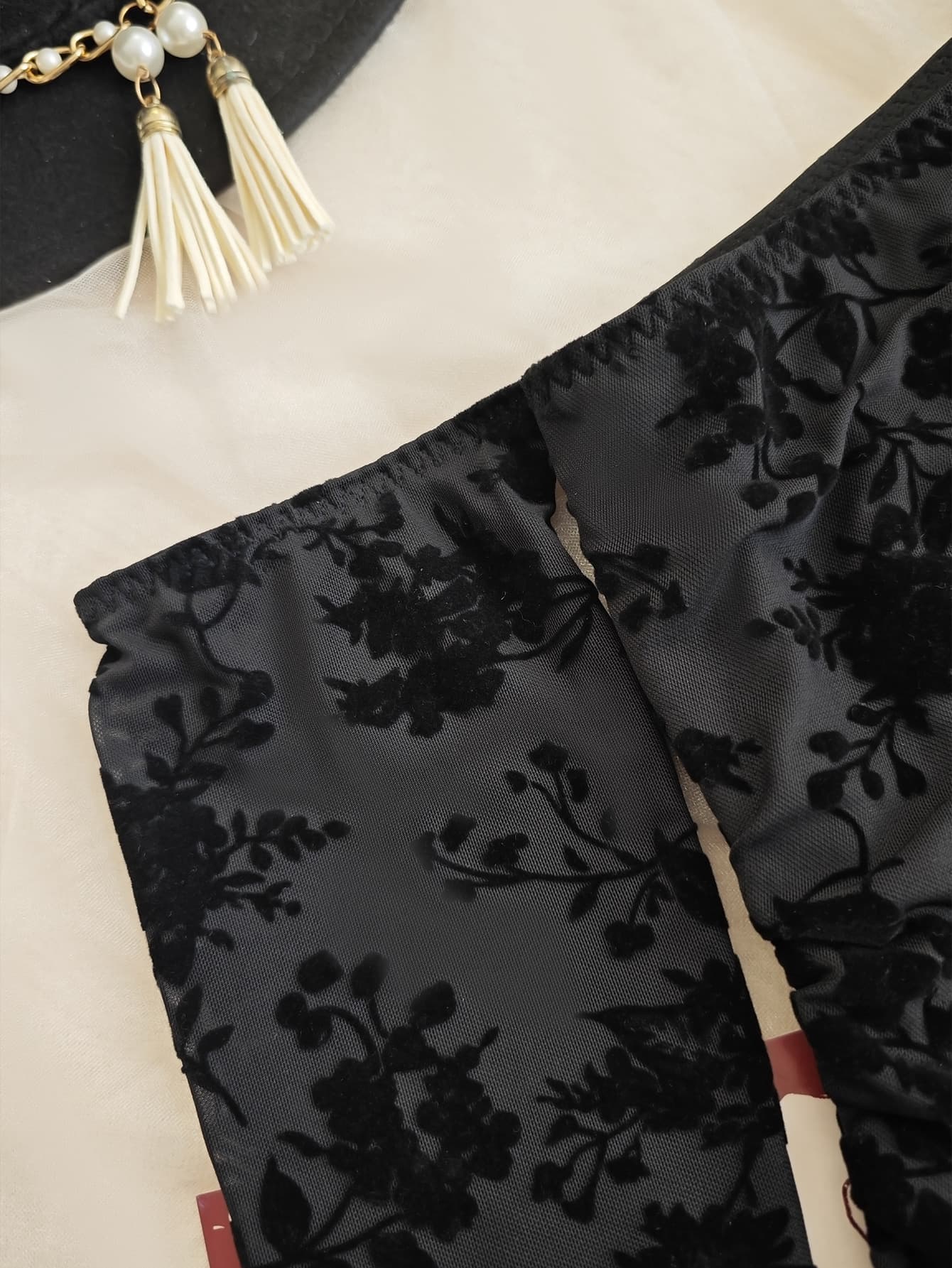 黒ドレス ロング 花柄ワンショルダースリットロングドレス