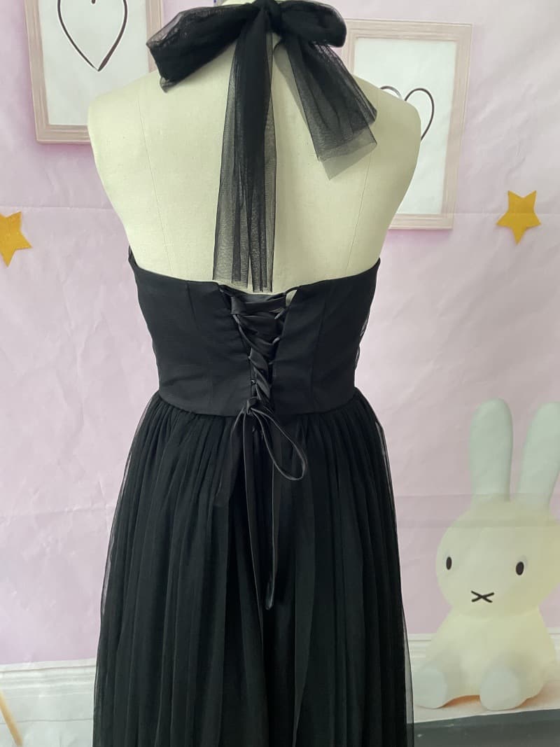 黒ドレス チュールスカート ロマンティックドレス