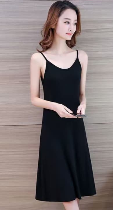 黒ドレス ミニ丈 シンプル キャミワンピ 黒ドレス ワンピース