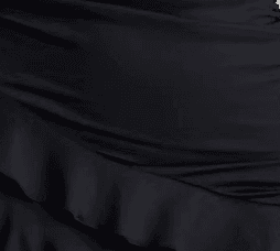 黒ドレス アシンメトリー フリルミニ黒ドレス